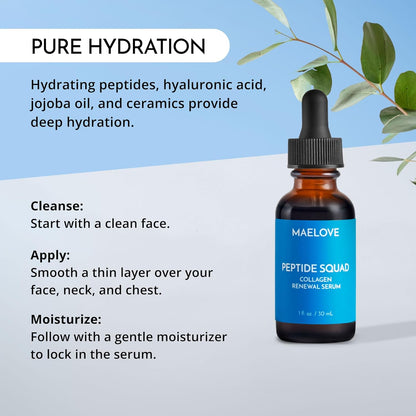 MAELOVE Peptide Squad Collagen Renewal Serum, 1 fl oz